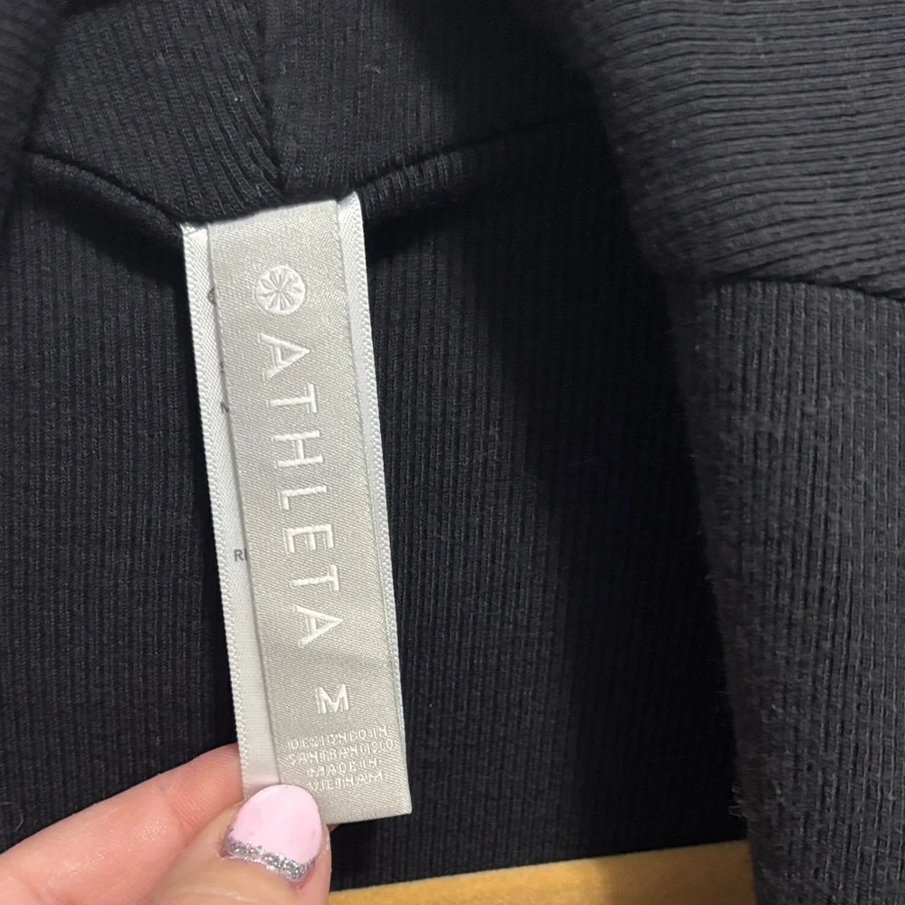 Athleta open long cardigan women’s medium black - Picture 2 of 7